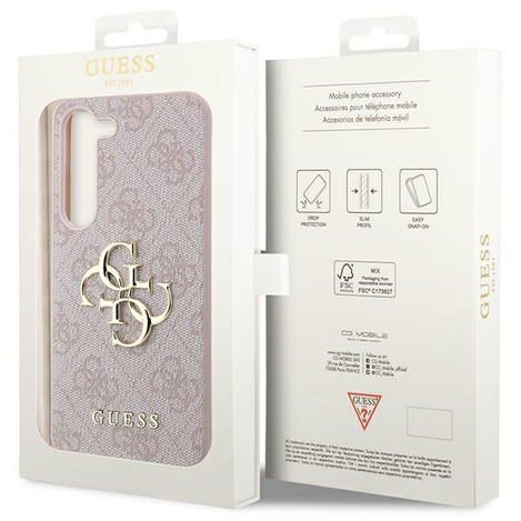 Oryginalne Etui GUESS hardcase 4G Big Metal Logo GUHCSA354GMGPI do Samsung Galaxy A35 różowy