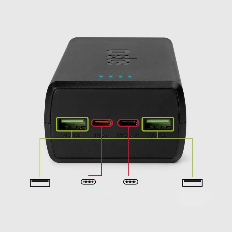 Powerbank SBS TTBB30000PD20K 30000 mAh 2 x USB-C 2 x USB-A - Schwarz