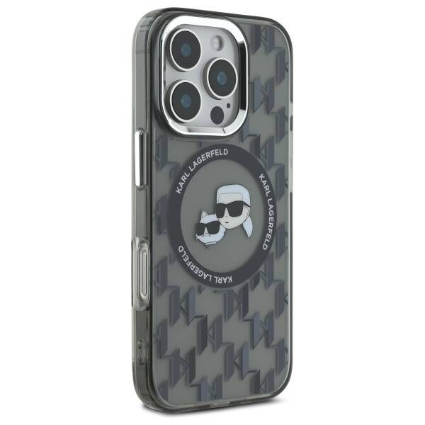 Karl Lagerfeld nakładka do iPhone 16 Pro 6,3&quot; KLHMP16LHMCKMHK czarna Hardcase IML Monogram Karl&Choupette Head MagSafe
