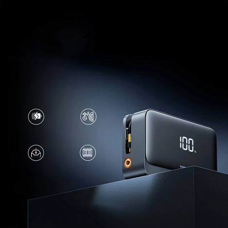 Starthilfe Baseus Super Energy BS-CH013 4in1 600A mit Taschenlampe / 6000mAh Powerbank / Kompressor - Schwarz