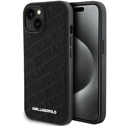 Karl Lagerfeld nakładka do iPhone 15 Plus 6,7" KLHCP15MPQKPMK czarna HC QUILTED K PATTERN
