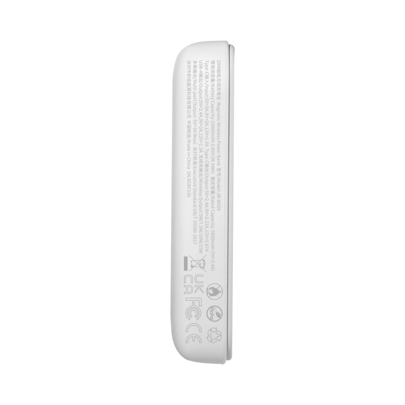 Joyroom Power Bank 10000mAh 20W Power Delivery Quick Charge Magnetic Qi 15W Wireless Charger for iPhone Compatible with MagSafe White (JR-W020 white)