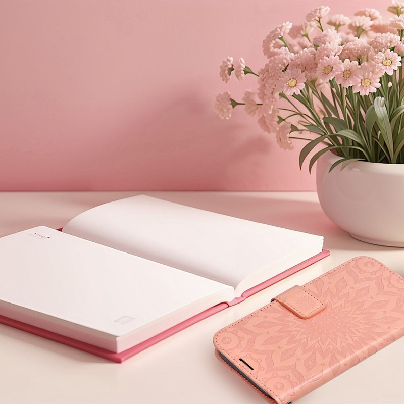 Kabura MEZZO Book do IPHONE 16 Pro Max mandala peach fuzz