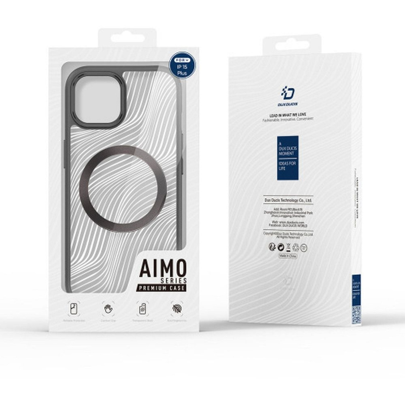 Pancerne etui do iPhone 15 Plus z MagSafe Dux Ducis Aimo Mag - czarne