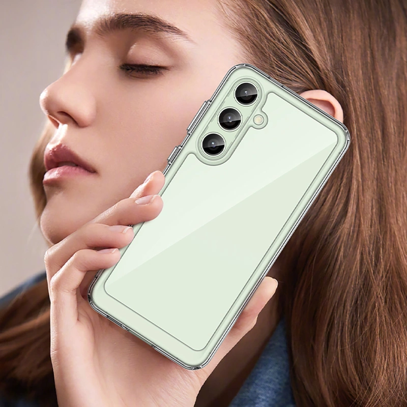 Etui silikonowe Outer Space Case z żelową ramką do Samsung Galaxy S24 FE - przezroczyste