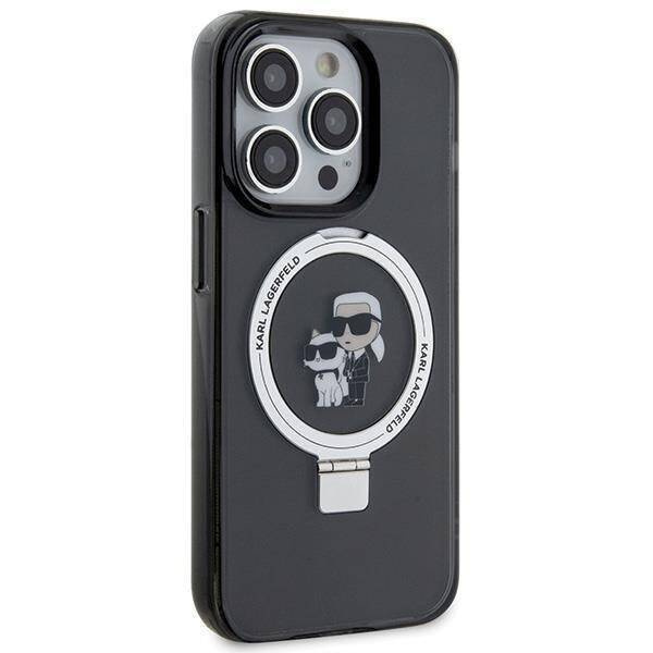 Karl Lagerfeld KLHMP15LHMRSKCK iPhone 15 Pro 6.1&quot; black/black hardcase Ring Stand Karl&amp;Choupette MagSafe