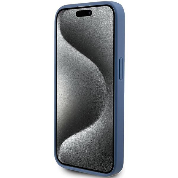 Original Handyhülle APPLE IPHONE 15 PRO Guess Hardcase 4G Stripe Collection (GUHCP15LG4GLBL) blau