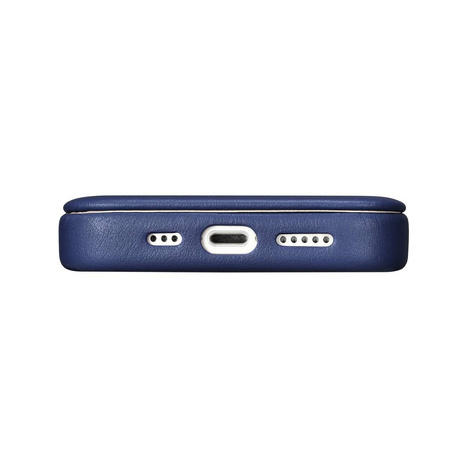 iCarer CE Premium Leather Folio Case for iPhone 14 Plus Flip Magnetic MagSafe Blue (WMI14220715-BU)