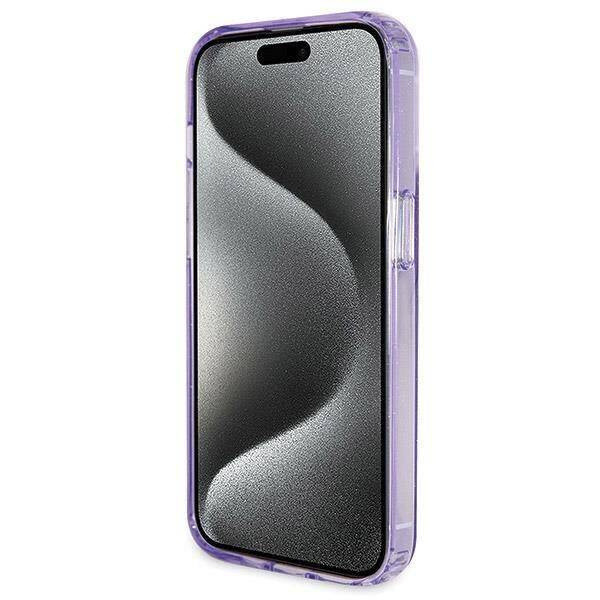 Original Case IPHONE 14 PRO Guess Hardcase Ring Stand Script Glitter MagSafe (GUHMP14LHRSGSU) purple