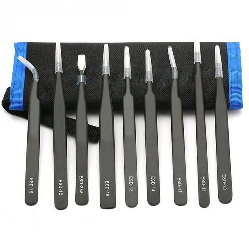 UF-TOOLS - Zestaw pincet ESD-9 (9szt.)