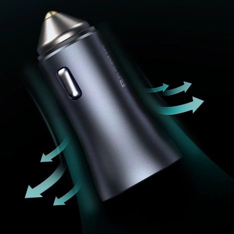 Baseus Golden Contactor Pro Dual Quick Charger Car Charger U+C 40W Dark Gray