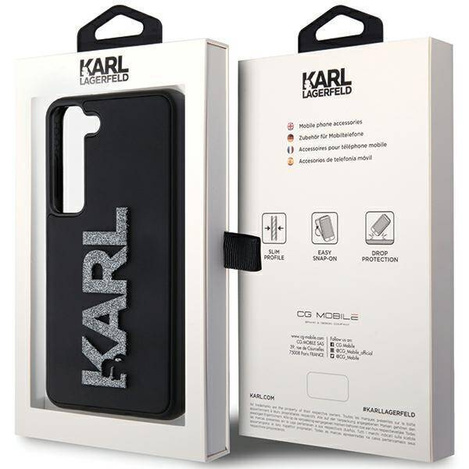 Oryginalne Etui KARL LAGERFELD hardcase 3D Rubber Glitter Logo KLHCS24S3DMBKCK do Samsung Galaxy S24 czarny