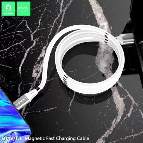 KABEL USB TYP-C DENMEN FIOLETOWY D11T MAGNETYCZNY