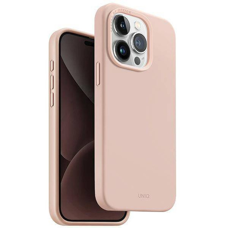 Uniq Lino Hue iPhone 15 Pro 6,1" Hülle Magclick Charging rosa/blush pink
