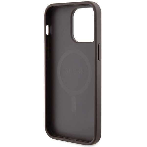 Oryginalne Etui GUESS Hardcase GUHMP13LG4GFRW do iPhone 13 Pro (Kompatybilny z Magsafe / 4G Ring classic logo / brązowy)