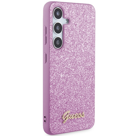 Guess Glitter Script Hülle für Samsung Galaxy S24 - Lila