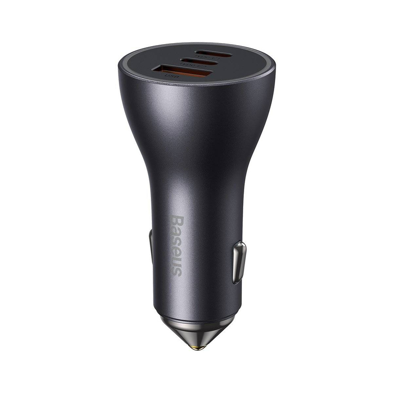 Baseus Golden Contactor Pro USB-A car charger + 2x USB-C 65W dark gray (CGJP010013)