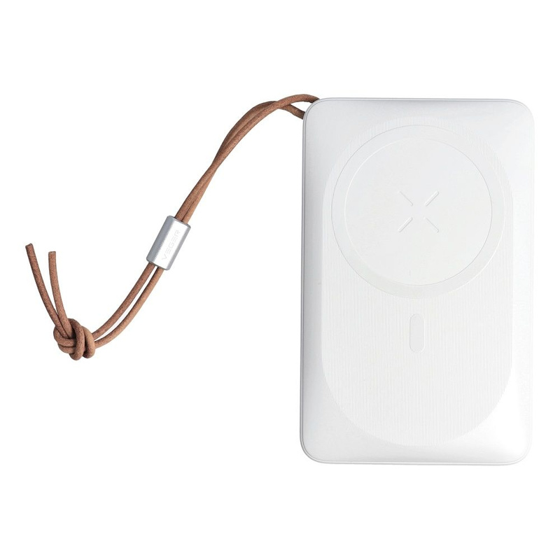 Bateria zewnętrzna (Powerbank) VEGER MagOn z ładowaniem indukcyjnym kompatybilny z MagSafe 15W - 10 000mAh PD 22,5W biały (VP1151 / W1151)