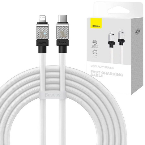 Baseus kabel CoolPlay USB-C - Lightning 2m 20W biały