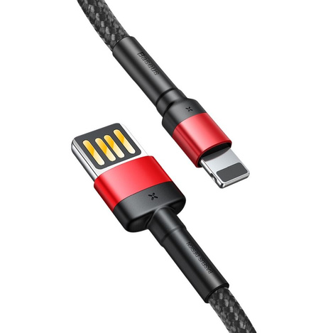 Baseus kabel Cafule USB - Lightning 1,0 m 2,4A czerwono-czarny dwustronne USB