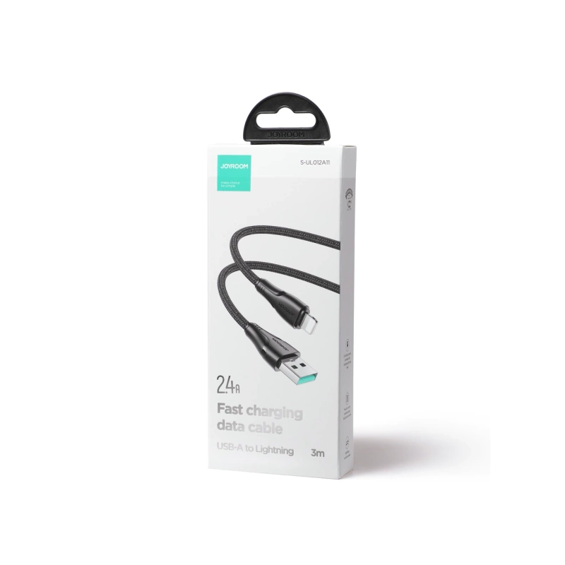 Joyroom cable USB - Lightning 2.4A Surpass Series 3 m black (S-UL012A11)