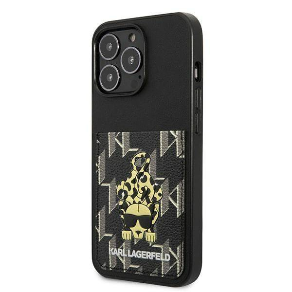 Schutzhülle IPHONE 13 PRO Karl Lagerfeld Hardcase Karlimals Cardslot (KLHCP13LCANCNK) schwarz