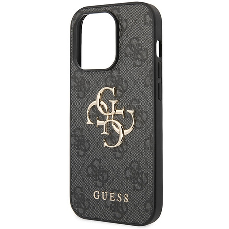 Guess 4G Big Metal Logo Hülle für iPhone 15 Pro Max – Grau