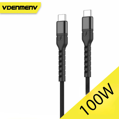 DENMEN KABEL USB TYP-C DO TYP-C  CZARNY 5A 100w D59C-B