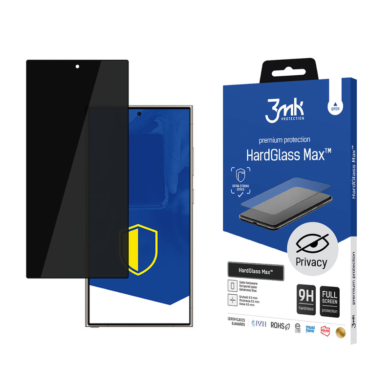 3MK HardGlass Max Privacy Sam S24 Ultra czarny/black, Fullscreen Glass