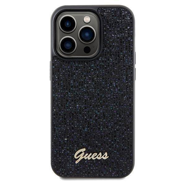 Guess nakładka do iPhone 14 Pro 6,1" GUHCP14LPMSDGSK HC PU DISCO SCRIPT METAL czarna