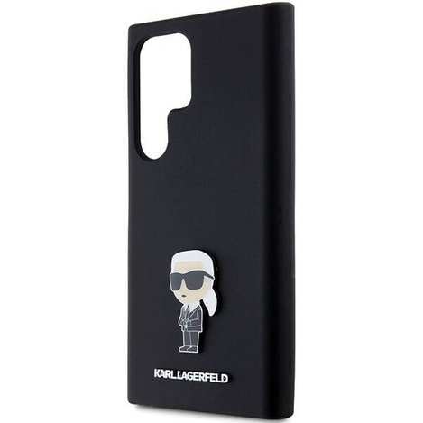 Oryginalne Etui KARL LAGERFELD hardcase Silicone Ikonik Metal Pin KLHCS24LSMHKNPK do Samsung Galaxy S24 Ultra czarny