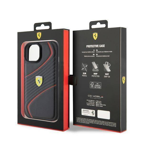 Ferrari FEHCP15SPTWK iPhone 15 6.1&quot; black/black hardcase Twist Metal Logo