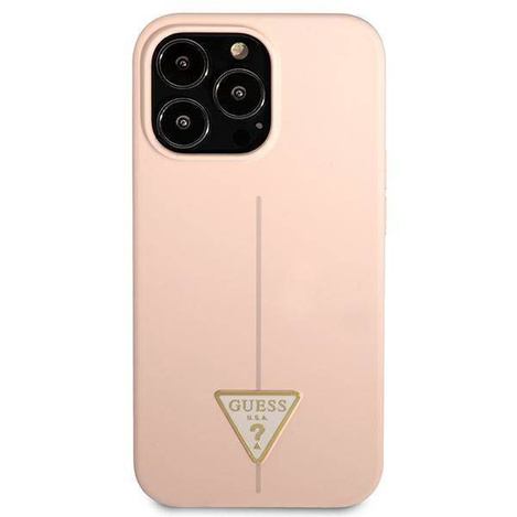 Guess GUHCP13LSLTGP iPhone 13 Pro / 13 6.1 &quot;rosa / rosa Hardcase Silikondreieck