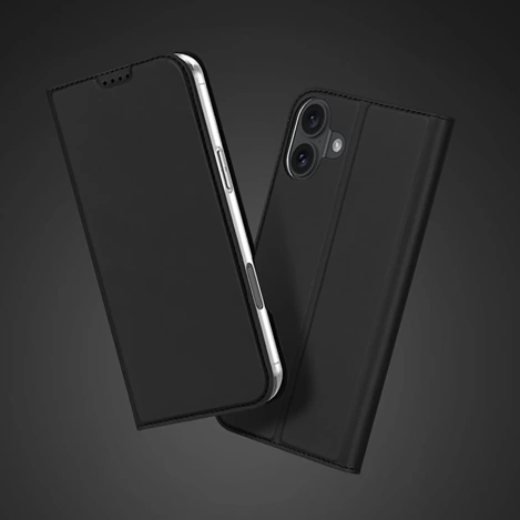 Etui Dux Ducis Skin Pro na iPhone 16 z klapką i miejscem na kartę - czarne