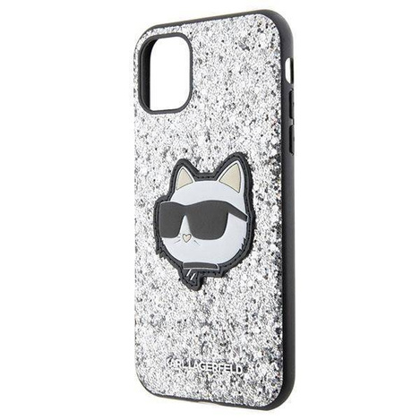 Karl Lagerfeld KLHCN61G2CPS iPhone 11 / Xr 6,1" Silber/Silber Hardcase Glitter Choupette Patch