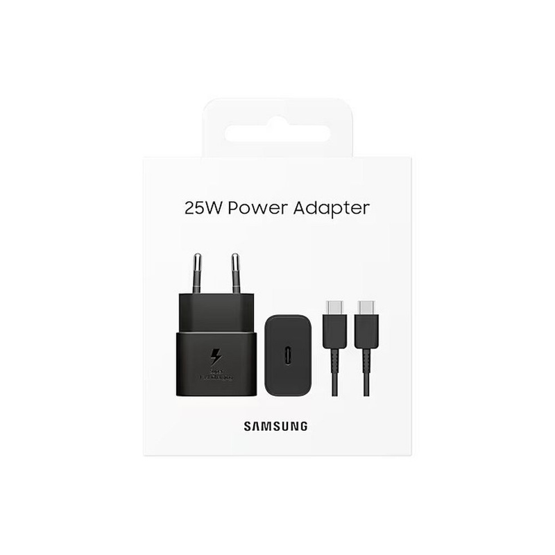 Oryginalna Ładowarka Sieciowa Samsung GaN Super Fast Charger EP-T2510XBEGEU USB Typ C 3A 25W czarna blister