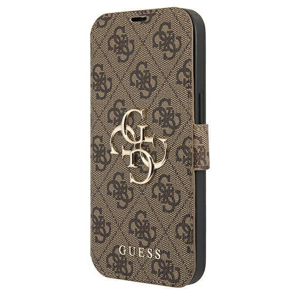 Guess etui do iPhone 13 Pro / 13 6,1" GUBKP13L4GMGBR brązowy book case 4G Big Metal Logo