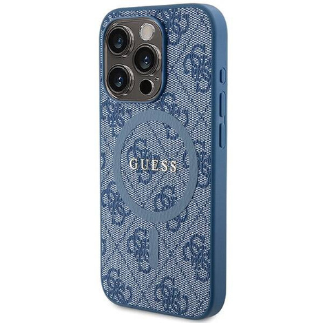 Oryginalne Etui GUESS Hardcase GUHMP14LG4GFRB do iPhone 14 Pro (Kompatybilny z Magsafe / 4G Ring classic logo / niebieski)