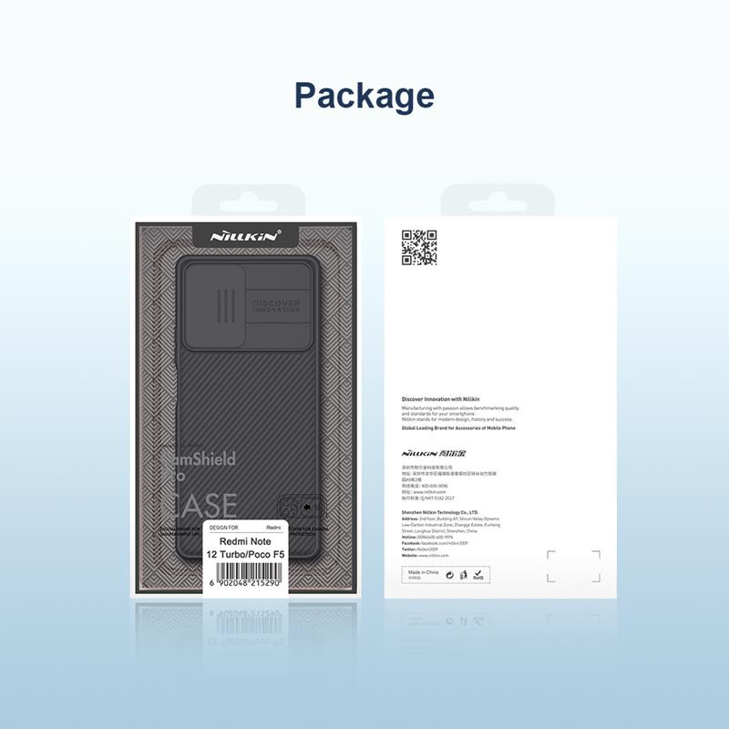 Pancerne etui Xiaomi Redmi Note 12 Turbo / Xiaomi Poco F5 z osłoną na aparat Nillkin CamShield Pro Case - czarne