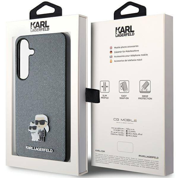 KARL LAGERFELD SAM S24 SAFFIANO KC PIN KLHCS24SPSAKCMPG GREY