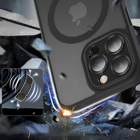 Schutzhülle APPLE IPHONE 15 Tech-Protect Magmat Cam+ MagSafe Matte schwarz