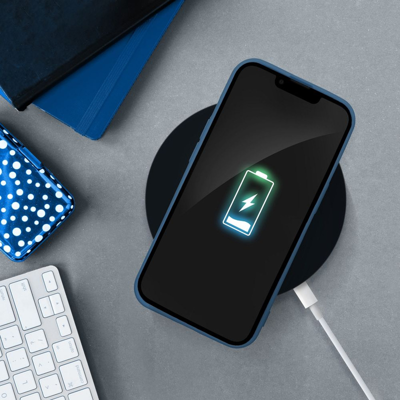 Futerał SILICONE do IPHONE 15 PLUS niebieski