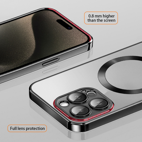 Vmax nakładka Electroplating Mag TPU do iPhone 16 Plus 6,7&quot; czarna