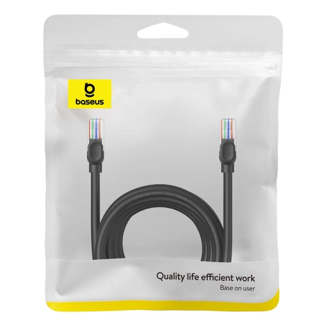 Baseus High Speed ​​Cat 5 RJ-45 1000 Mbit/s Ethernet-Kabel 8 m rund – Schwarz