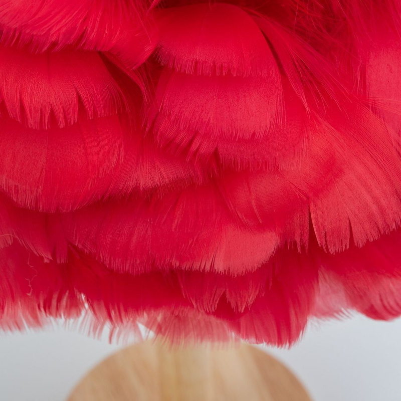 Lampka nocna z piórkiem Art Deco czerwona CBDPH