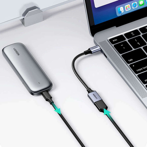 Ugreen OTG adapter cable USB-C (male) - USB-A (female) 5Gb/s 0.15m black (US378)