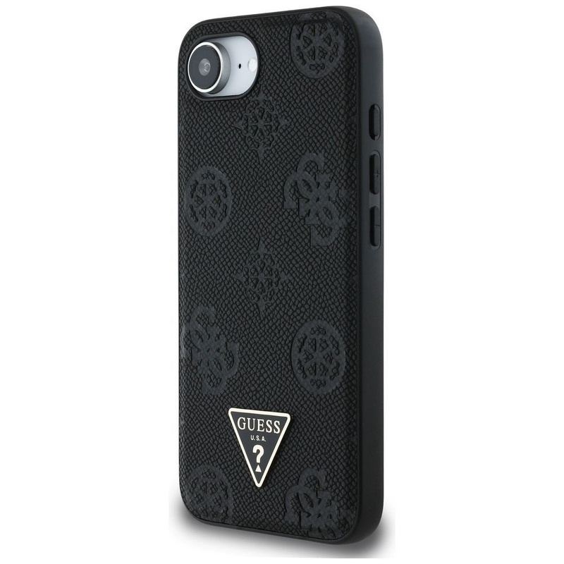 GUESS futerał do IPHONE 16e (SE 4 2025) kompatybilny z MagSafe GUHMPSE4PGBTMK (Grained PU Hot Stamp Peony Triangle Logo) czarny