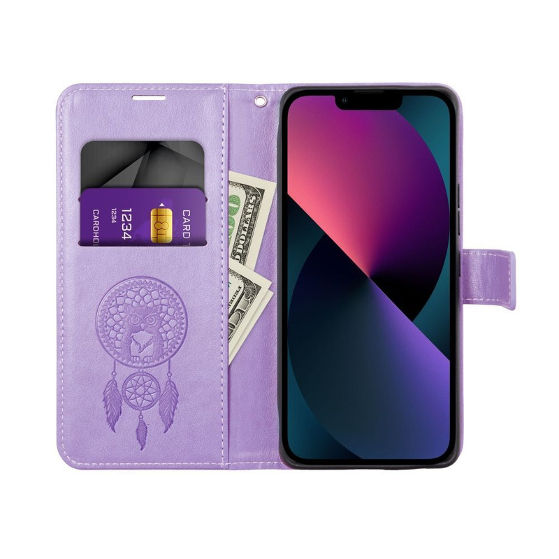 Kabura MEZZO Book do SAMSUNG A25 5G łapacz snów fioletowy