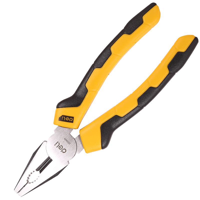 Szczypce uniwersalne (kombinerki) Deli Tools EDL2008, 8" (żółte)