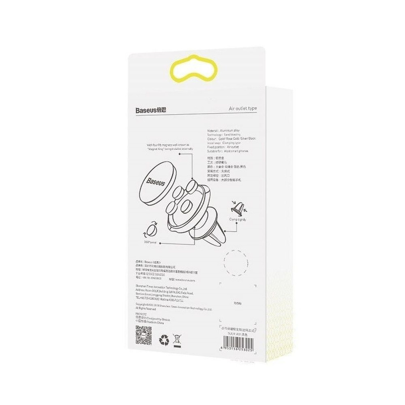Uchwyt magnetyczny Baseus do kratki nawiewu / wentylacji Small Ears Air Magnetic szary SUER-A01